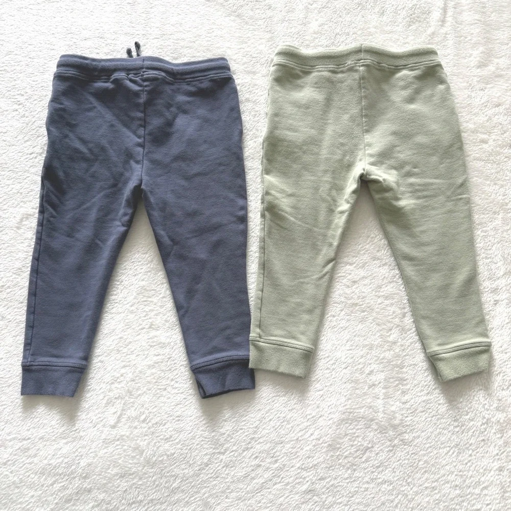 Angel Dear Toddler Jogger Pants 2T Blue Green Sweatpants Soft Cozy Lot‎ of 2